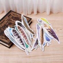 30pcs/box Beautiful feathers Gift Bookmarks Marker Stationery Gift Realistic Kawaii Cartoon Bookmarks Office School Supply 2024 - buy cheap