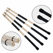 Pair of Jazz Drum Brushes Black Rubber Handle with White Nylon Drum Brush 2024 - buy cheap