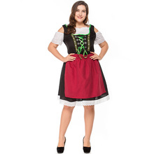 2018 новый высококачественный немецкий костюм горничной для женщин Октоберфест Dirndl Платье на Хэллоуин для взрослых наряд для вечеринки бархатный фартук большой XXL 2024 - купить недорого