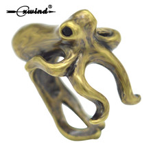 Cxwind anel antigo de bronze polvo, moderno, animal do mar aberto, tamanho ajustável, vintage, presente gótico, ideia de animal 2024 - compre barato