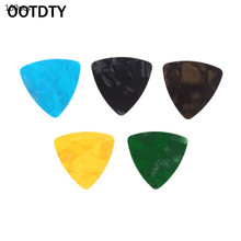 OOTDTY uitar Pick Plectrum 100pcs Triangle Celluloid Instruments 0.46mm Random Color 2024 - buy cheap