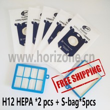 2X hepa filter h12 & 5 pcs Dust Bags S-BAG SBAG for Electrolux Philips  Vacuum Cleaner filter electrolux hepa and S-BAG 2024 - купить недорого