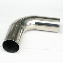 63mm 2.5" O/D 304 Stainless Steel Sanitary Weld 90 Degree Elbow Tube Butt Pipe Fitting Straight pipe length 100mm 2024 - buy cheap