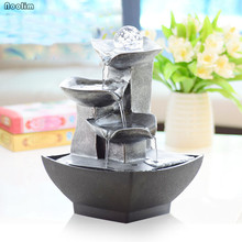 European Resin Water Fountain Wheel Feng Shui Living Room Indoor Transfer Small Ornaments Creative Gifts Home Office Decoration 2024 - buy cheap