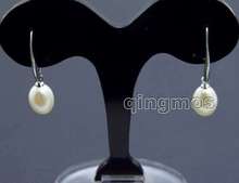 7-9mm White Drop Natural Freshwater Pearl dangle Hook Earring-ear535 2024 - buy cheap