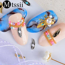 Mtssii 3D Retro 1PC Beauty Gold Silver Feather Shiny Alloy Nail art Decoration Nail Jewelry Nail Manicure Accessories 2024 - buy cheap