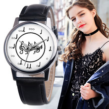Fancy Musical Note Leather Band Analog Alloy Quartz Watch New Fashion Women Watches Casual Clock Dress reloj pulsera mujer *L 2024 - buy cheap