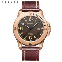 Fashion Parnis 44mm Mechanical Men's Watches Rose Gold Case Luminous Automatic Movement Men Watch jam tangan pria Man Clock 2019 2024 - buy cheap