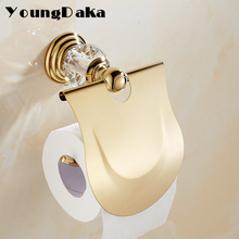 New Arrivals Luxury Crystal Golden Style Toilet Paper Holder Wall Mounted Tissue Roll Holder Bathroom Accessories Bath Hardware 2024 - buy cheap