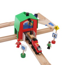 Grúa de casa verde, accesorios de vías de tren de madera, grúa de casa, ranura educativa, bricolaje, Thoma Brio 2024 - compra barato