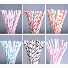 25pcs/lot Red Pink Black Green Orange Blue Flags Paper Drinking Straws Party Decor Kids Birthday Wedding Christmas Baby Shower 2024 - buy cheap