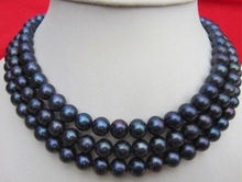 Perfect 50 Inch AAA 8-9MM TAHITIAN BLACK PEARL NECKLACE ^^^@^Noble style Natural Fine jewe FREE SHIPPING 2024 - buy cheap