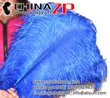 CHINAZP-plumas de avestruz teñidas de alta calidad, tamaño de fábrica 65 ~ 70cm (26 "~ 28"), 50 unidades por lote, decoración de fiesta Azul Real 2024 - compra barato
