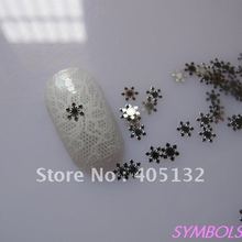 Прибл. 1000 металлические серебряные снежинки, дизайнерские неприлипающие металлические ломтики, украшение для ногтей 2024 - купить недорого