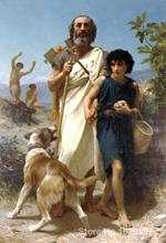 Portrait Woman painting William Adolphe Bouguereau Homer and his Guide handmade canvas art High quality 2024 - buy cheap