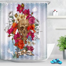 Cortinas de flores para ducha, tejido impermeable de poliéster para decoración de bañera, Halloween, Día de Muertos, 180x180 LB 2024 - compra barato
