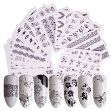 40 Sheets/Lot Charms Flower Patterns Nail Stickers Nail Art Water Transfer Stickers Set Manicure Designs Water Decals LAA577-624 2024 - buy cheap