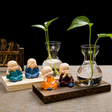 Zen Small Monk Vase Creative Personality Monk Hydroponic Plant Dried Flower Pot Desktop Living Room Decoration 2024 - buy cheap
