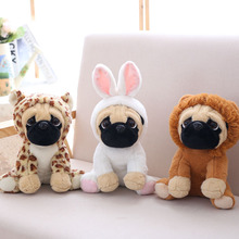 Pug Plush Toy Cute Animal Soft Stuffed Doll Dog Cosplay Dinosaur Elephant Kids Toys Birthday Christmas Gift For Children 2024 - buy cheap