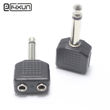 1pcs 6.5mm Mono Male Plug to 2 3.5mm Female jack Audio Plugs Socket Converter Adapter Connector For Microphone 2024 - buy cheap