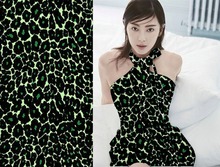 Tantalising New Green Leopard Print Mulberry Silk Fabric Pure Silks Satins Material Clothes Skirt Dress Tissu Factory Wholesale 2024 - buy cheap