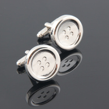 Men Jewellery Classical Button Design Cufflinks Wholesale&retail Silver Color Copper Best Gift For Men 2024 - buy cheap