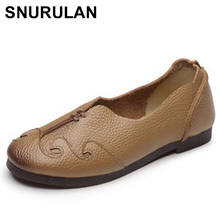 SNURULAN Woman Flat Shoes Genuine Leather Loafers Soft Spring Casual Shoes Ladies Flats Comfort Slip on Vintage Women ShoesE623 2024 - buy cheap