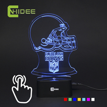 7 Color 3D Night Light for nfl Rugby Fans American Football Browns USB Led Lamp as Home Bedroom Besides Desk Light Lampara Libro 2024 - buy cheap
