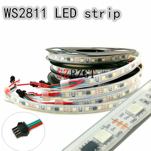 WS2811 5050 RGB LED Strip 1m/5M 150 300Leds Individual Addressable DC12V White/Black PCB, 2811 led strip Addressable Digital 2024 - buy cheap