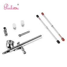 Pinkiou Doul Control Airbrush Kit 0.2/0.3/0.5mm Needle For Foundation Makeup,Cake Coloring,Airbrush For Nails Art 2024 - buy cheap