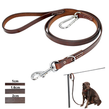 Leather Pitbull Dog Leash Durable Large Dog Leashed with Mountaineering Buckle Outdoor Pet Leads Leashes for Medium Large Dogs 2024 - buy cheap