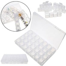 Clear Jewelry Box Container Plastic Storage Box Organizer Removable 28 Grids Nail Art Diamonds Beads Earrings Candy Display Case 2024 - buy cheap
