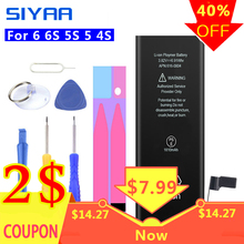 Original SIYAA Battery For iPhone 6 6S 5S 5 4S Real Capacity Replacement Batteria For 6S 6 5S 5 4S Mobile Phone With Free Tools 2024 - buy cheap