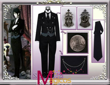 Anime Black Butler 2 Kuroshitsuji Sebastian Unifrom Cosplay Party Costume Full Set Custom-made 2024 - buy cheap