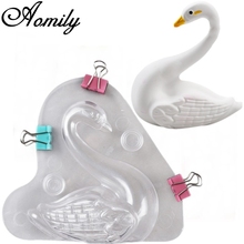 Aomily 3D Swan-Molde de caramelo de Chocolate, moldes para decorar pasteles, herramientas de Hornear en Casa, artesanía de azúcar, herramienta de decoración de pasteles de boda 2024 - compra barato