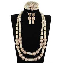 African White Coral Beads Bridal Jewelry Set 26inches Long Coral Women Necklace Set Anniversary Party Beads Jewelry Set CNR870 2024 - buy cheap