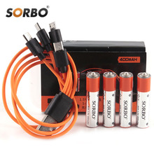 Sorbo-bateria portátil de 1.5v e 400mah, carregamento rápido, usb, recarregável, para microfone e gamepad, 4 ou 8 peças 2024 - compre barato