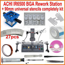 New BGA rework station infrared ACHI IR6500 motherboard repair machine + 27pcs 90mm universal bga stencils kit reballing base 2024 - buy cheap