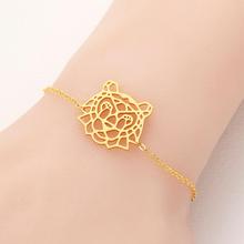 Chandler New 316L Steel Origami Tiger Bracelet Gold Color Simple Animal Pendant Bangles Femme Gifts Ketting Rose Gold Pulseira 2024 - buy cheap