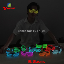Bright EL Wire LED Glasses Luminous Colorful Glowing Shutter glasses For Dance Party Decoration With Flashing/Steady On Inverter 2024 - buy cheap