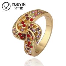 wholesale Gold color ring for women Bridal wedding Jewelry Anillos de mujer Multicolor Crystal Twisted engagement ring 2024 - buy cheap