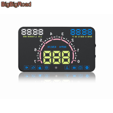 BigBigRoad Car Speedometer 5.8 Inch HUD Head Up Display OverSpeed Voltage Fuel Alarm Windscreen Projector OBD2 EUOBD Connector 2024 - buy cheap