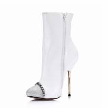 Женские зимние ботинки из искусственной кожи; ботильоны на высоком каблуке; женская обувь; Zapatillas Botas Zapatos Mujer; модная женская обувь для вечеринок; большие размеры 2024 - купить недорого