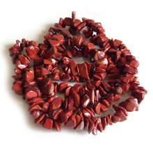 Cuentas de jaspes rojos de 3-5x6-8mm, cuentas de Chips naturales de estilo libre para fabricación de joyas, pulseras, abalorios de costura de 32" 2024 - compra barato