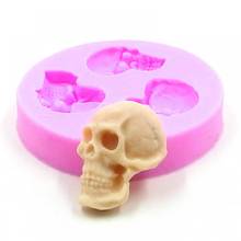 DIY Skeleton Head Skull Silicone Mold Styling Candy Jelly Mould Fondant Cake Decorating Pastry Baking Tools 2024 - buy cheap