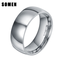 8mm Domed Design Men's Classic Silver Color Titanium Ring Polished Wedding Band Fashion Men Jewelry Comfort Fit anel masculino 2024 - buy cheap