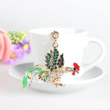 Lovely Rooster Chicken Cute Crystal Charm Purse Handbag Car Key Keyring Keychain Party Wedding Birthday Gift 2024 - buy cheap