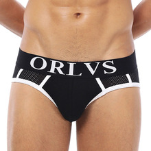 ORLVS Brand Men Underwear Mesh Qucik-Dry Sexy Men Briefs Breathable Mens Slip Cueca Male Panties Underpants Briefs 2024 - buy cheap