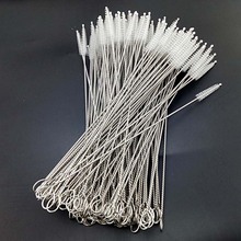 200pcs/lot Baby Milk Bottle Drink Water Cup Straw Washing Brush Stainless Steel Handle Spiral Soft Hair Cleaning Tool 2024 - buy cheap