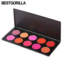 BESTGORILLA 10 Colors Colorete Peach Palette Blusher Makeup Cosmetic Blush Powder Palette Pink Rose Peach Cora Blush Palette 2024 - buy cheap